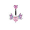 Brass Rhinestone Nipple Rings, Platinum, Heart, 30mm