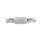 Brass Micro Pave Cubic Zirconia Fold Over Clasps, Oval, Platinum, 44mm