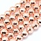 Electroplate Non-magnetic Synthetic Hematite Beads Strands, Grade AAA, Long-Lasting Plated, Faceted, Round, Rose Gold Plated, 2mm, Hole: 1mm, about 185pcs/strand, 15.2 inch(38.5cm)