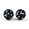 Polymer Clay Pave Rhinestone Beads, Disco Ball Beads, Round, Montana, 16mm, Hole: 1.6~2mm