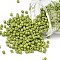 8/0 3mm Baking Paint Glass Seed Beads Loose Spacer Beads, Olive Drab, 3mm, Hole: 1mm, about 962pcs/50g