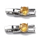 Rack Plating Brass Micro Pave Cubic Zirconia Watch Band Clasps, Long-Lasting Plated, Lead Free & Cadmium Free, Platinum, 21.5x5.5x4mm, Hole: 3.5x3mm