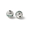Brass Micro Pave Cubic Zirconia Beads, Round, Rack Plating, Lasting Plated, Cadmium Free & Lead Free, Green, 7.5x8mm, Hole: 1.8mm
