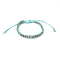 Polyster Braided Bead Bracelets, Bohemia Bracelets, Adjustable Bracelet, Turquoise, Inner Diameter: 2-3/8 inch(6cm), 1Pc/Bag