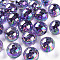 Transparent Acrylic Beads, AB Color Plated, Round, Medium Slate Blue, 20x19mm, Hole: 3mm, about 111pcs/500g