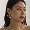Alloy Stud Earrings, Golden, Nuggets, 50x50mm
