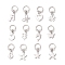 304 Stainless Steel Mixed Shapes Pendants, with Jump Rings, Stainless Steel Color, 16.5~22x8~9.5x3mm, Hole: 6mm
