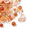 Transparent Glass Beads, Mixed Shapes, Orange, 5.5~16x6~11.5x6.5~10.5mm, Hole: 1.2~1.6mm, about 1470pcs/1000g