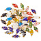 50Pcs Handmade Millefiori Beads Pendants, with Alloy Spacer Beads and Brass Ball Loop, Oval, Mixed Color, 19x8mm, Hole: 2.5mm