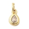 Brass Cubic Zirconia Charms, Teardrop Charms, Cadmium Free & Lead Free, Real 18K Gold Plated, Long-Lasting Plated, Clear, 8.5x5.5x2.5mm, Hole: 3mm