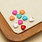 Stainless Steel Charms, with Enamel, Heart Charm, Mixed Color, 8x9mm, Hole: 1.2mm