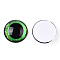 Glass Cabochons, Half Round with Eye, Medium Sea Green, 20x6.5mm