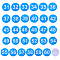 1 Set Round ABS Plastic Number 31~60 Brooches Sets, Blue, 49mm, 30pcs/set