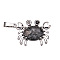Natural Larvikite Pendants, Crab, 20mm