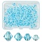 120Pcs 4 Styles Imitation Austrian Crystal Beads, Grade AAA, Faceted, Bicone, Cyan, 3x3mm, Hole: 0.7~0.9mm, 30pcs/style