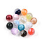 Two Tone Transparent Resin Beads, Round, with Glitter Powder, Mixed Color, 12mm, Hole: 2mm