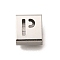 Letter Style 304 Stainless Steel Square Slide Charms, Letter P, 9x8x4mm, Hole: 3.5x8.5mm