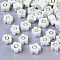 Glass Beads, Flower, Light Green, 4~6x4~6x2.5~3mm, Hole: 1mm