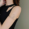 Vortex Alloy Upper Arm Open Cuff Bangles, Armband Bangles, Platinum, 2-1/2 inch(6.5cm)