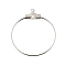 Rack Plating Brass Ring Hoop Earrings, Platinum, 21 Gauge, 30x25~26mm, Hole: 1mm, Pin: 0.7mm