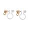 202 Stainless Steel Clip-on Earrings Findings, Round, Real 18K Gold Plated, 12x3mm, Hole: 1.5mm