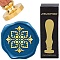 Brass Wax Seal Stamp with Wood Handle, for DIY Scrapbooking, Floral, 25mm