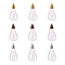 Glass Bottle Pendant Makings Sets, with Alloy Pendant Bails and Glass Cover, teardrop, Mixed Color, 10.5x8mm, Hole: 2mm, Glass Cover: 30.5x18mm, 2pcs/set, 3sets/color, 9sets/box