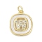 Rack Plating Brass Micro Pave Clear Cubic Zirconia Pendants, with Shell, Cadmium Free & Lead Free, Long-Lasting Plated, Real 18K Gold Plated, with Jump Ring, Letter W, 17.5x15x2.5mm, Hole: 3mm