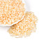 Glass Bugle Beads, Imitation Cat Eye, Navajo White, 6.5~7x1.5~2mm, Hole: 0.8~1mm, about 13636pcs/pound