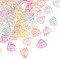 UV Plating Transparent Acrylic Beads, Iridescent, Cheese, Two Tone, Mixed Color, 12.5x15.5x9.5mm, Hole: 2.5mm