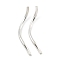 Brass Twist Tube Beads, Cadmium Free & Lead Free, Silver, 24.5~25.5x1.5~2mm, Hole: 0.8~1.2mm
