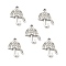 Alloy Rhinestone Pendants, Platinum Tone Umbrella with Teardrop Charms, Crystal, 18x14.5x2.6mm, Hole: 2mm