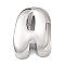 Brass Initial Beads, Platinum, Long-Lasting Plated, Rack Plating, Lead Free & Cadmium Free, Letter A, 20.5x15.5x7mm, Hole: 8.5x3.5mm