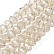 Handmade Glass Beads, Faceted Rondelle, Beige, 10x7mm, Hole: 1mm, about 70~72pcs/strand