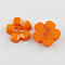 Acrylic Buttons, 2-Hole, Dyed, Flower, Dark Orange, 15x15x3mm, Hole: 2mm
