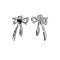 Alloy Enamel Pendants, Platinum, Bowknot, 24x14.5mm, Hole: 1.9mm