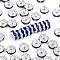 Brass Rhinestone Spacer Beads, Beads, Grade A, Sapphire Rhinestone, Silver Color, Nickel Free, about 8mm in diameter, 3.8mm thick, hole: 1.5mm