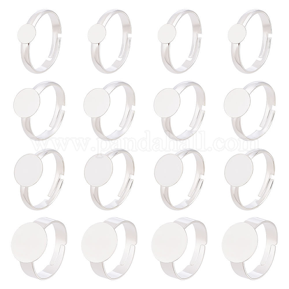 Ten Rings Base Ring Base For Jewelry Making 40-Piece Adjustable Blank Ring Bases ...