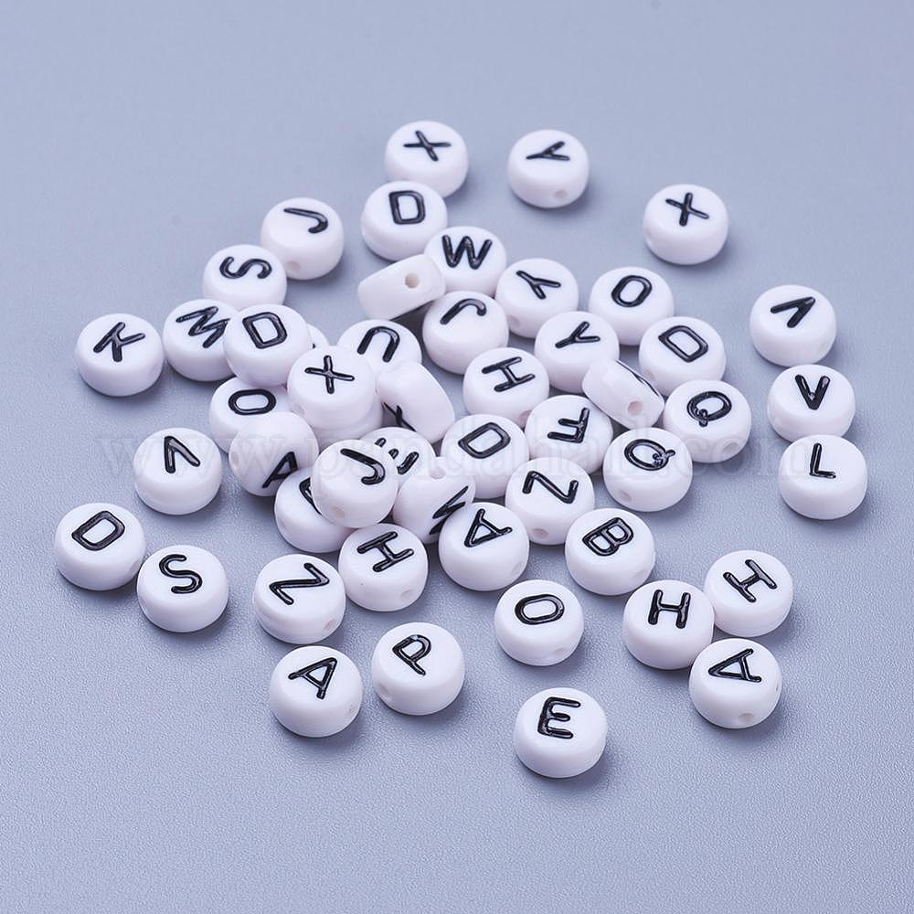 Wholesale Acrylic Horizontal Hole Letter Beads - Pandahall.com