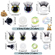 PandaHall Elite 16 Sets 4 Style Plastic Doll Eye & Eyelashes DOLL-PH0001-33-2