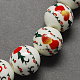 Perles de porcelaine imprimées manuelles X-PORC-Q199-12mm-14-2