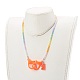 Rainbow Personalized Electroplate Glass Beaded Necklaces NJEW-JN03410-01-4
