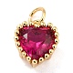 Real 18K Gold Plated Brass Inlaid Cubic Zirconia Charms ZIRC-L100-074G-06-2