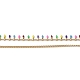 カラフルなエナメル オーバル チャーム ダブルレイヤー ネックレス  女性用ステンレススチールカーブチェーンジュエリー304個  ゴールドカラー  14.96インチ（38cm） NJEW-K245-016-4