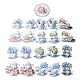 20 Uds. Taza de té de flores románticas y maceta pegatinas decorativas autoadhesivas de pvc impermeables STIC-P007-A04-1