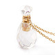 Electroplated Natural Quartz Crystal Openable Perfume Bottle Pendant Necklaces NJEW-H216-02B-G-3