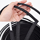 フラットコットンリボン  縫製アクセサリー  ブラック  3/8インチ（11mm）  約16.40ヤード（15m）/ロール OCOR-WH0073-51A-3