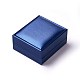 プラスチックアクセサリー箱  PUレザーで覆われた  長方形  ブルー  8.55x7.45x3.9cm LBOX-L004-A03-2
