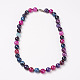 Natural Dyed Agate Beads Necklaces NJEW-F139-8mm-01-1