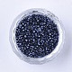 ガラスシリンダービーズ  シードビーズ  メタリックカラー  丸い穴  プルシアンブルー  1.5~2x1~2mm  穴：0.8mm  約8000個/袋  約85~95 G /袋 SEED-Q036-01A-C01-2